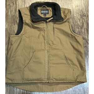 STEELTON Workwear Vest Brown Canvas Quilted Lining  Heavy Carhartt Style mens XL